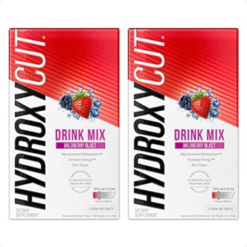 Hydroxycut Drink Mix | Energy Drink Powder | Wildberry Blast, 21 Packets, 2 Packs (Packaging May Vary)